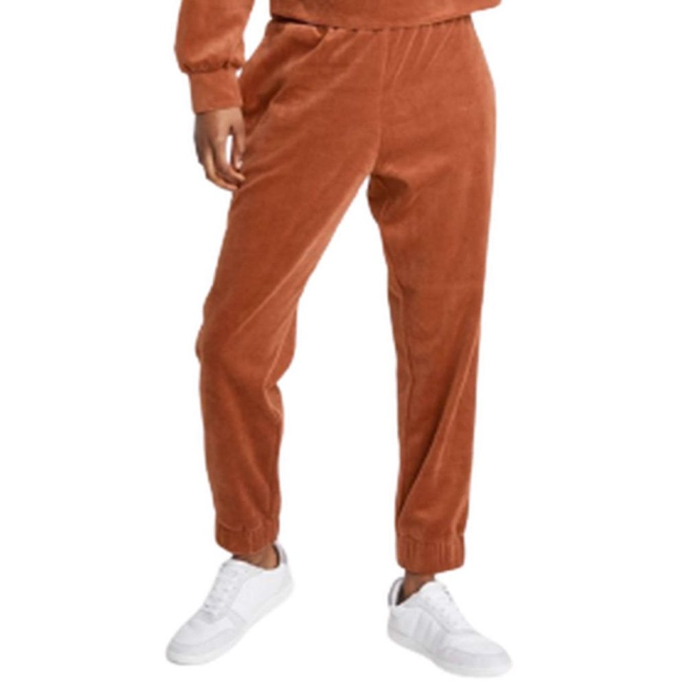 Velour Joggers - Cuffed, Elasticated High Rise Jogging Pants in Rust NWT